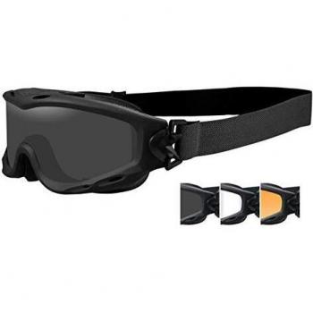 Wiley X Spear Polarized Sunglasses with Interchangeable Lenses - Smoke Grey, Clear, Light Rust / Matte Black Frame