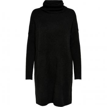 Vestido Only Jana Manga Larga Cowlnck Wool Marrón y Negro Mujer