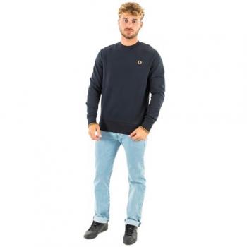 Fred Perry Men's Crew Neck Sweatshirt - Navy/Dark Caramel R63 - XL
