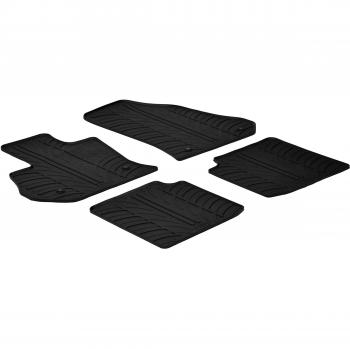 Alfombrillas de Goma Fiat 500L 9/2012-6/2017 (Perfil T 4 piezas + Clips de Montaje)