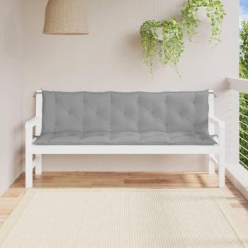 Gray Oxford Fabric Garden Bench Cushions 2-Pack 70.9x19.7x2.8