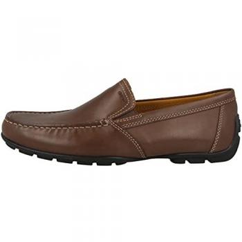 Mocasin Geox Moner de Piel Lisa para Hombre en Marrón Oscuro EU 44