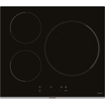 Brandt BPI6390B Placa de Inducción con 3 Zonas de Cocción, Gran Fuego de 32 cm, Potencia Máxima de 3.6 kW