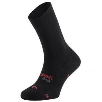 Calcetines de montaña Lurbel Liner Five, color negro/rojo, térmicos, finos, sin costuras, unisex (talla L - EU 43-46)