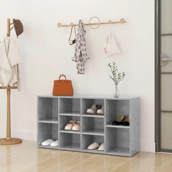 Zapatero con banco de hormigón gris 103x30x54,5 cm de múltiples capas
