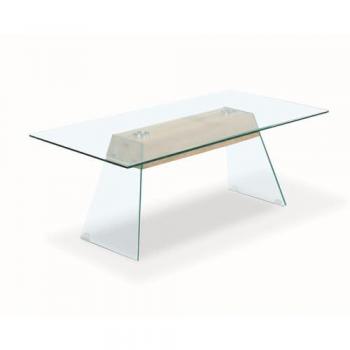 Mesa de Centro Rectangular de Cristal Templado Cambria 110x55 cm