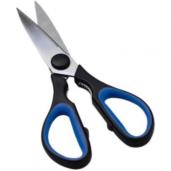 Tijeras Multiusos WEDO Soft-Cut 21cm, Puntiagudas, Acero Inoxidable, Mango de Goma Negro/Azul