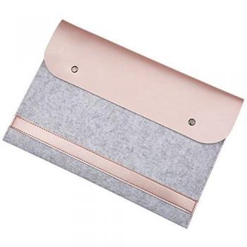 EooCoo Funda de fieltro para portátil de 13 pulgadas, Funda de Cuero de Microfibra para portatil MacBook de 13.3 pulgadas MacBook Air / Pro Retina, Oro Rosa