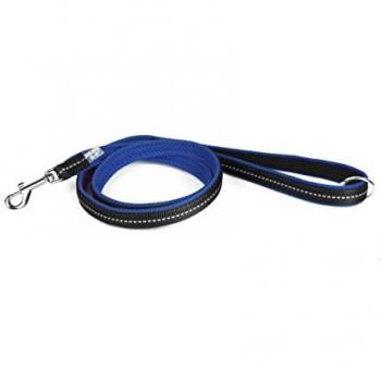 Correa para perros Julius-K9 POWAIR, 1,2 m, color azul, con asa y mosquetón pequeño, ligera y transpirable