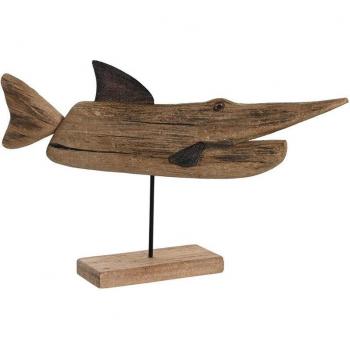Figura Decorativa Pez DKD Home Decor Acabado Envejecido Marrón 45 x 8 x 27 cm