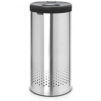 Brabantia - Cesto para Ropa, 35 l, Tapa de plástico Gris, Cuerpo Acero Mate