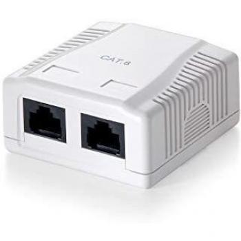 Equip 235212 - Caja de montaje en superficie, Cat.6, de 2 puertos, Versión 1, Blanco