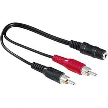 Cable de Audio Jack a 2 RCA Hama 00116011, Adaptador Estéreo de 12 cm