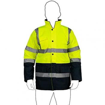 Parka de Alta Visibilidad Deneb Amarillo y Azul Talla XXXL con Guantes de Seguridad