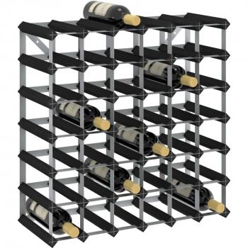 Botellero para 42 botellas de madera maciza de pino negro