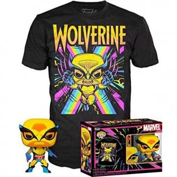 Funko Pop! & Tee: Marvel - Wolverine Black Light T-Shirt and Vinyl Figure Combo Pack (Size M)