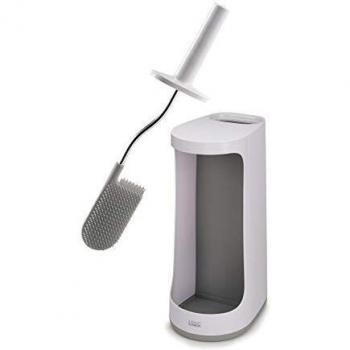 Joseph Joseph Flex Store - Escobilla para Inodoro con Cubo de Almacenamiento Grande - Gris / Blanco