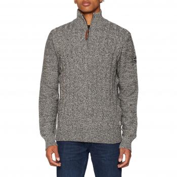 JACK & JONES Jorjay Knit Half Zip, suéter para Hombre, Gris