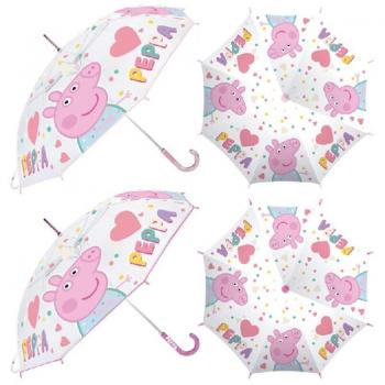 Paraguas Infantil Transparente Peppa Pig Manual 46cm con estampado de Peppa Pig, diseño colorido, ideal para niños pequeños