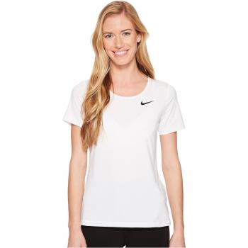 Nike W NP TOP SS ALL Over Mesh T-Shirt, Mujer, White/Black, L