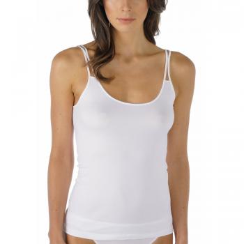 Mey Emotion Women's Spaghetti Strap Tank Top, Size 42, White, Ribbed Fabric, No Side Seams