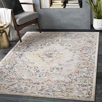 Alfombra Surya CASABLANCA, rectangular, 13 mm de altura, Boho, corto pelo, oriental, multicolor/gris, 160x213 cm