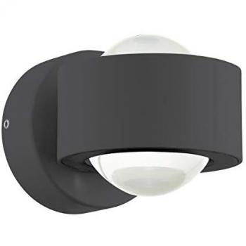 Aplique LED Exterior Treviolo 2 Lámparas Antracita IP44 Aluminio y Vidrio 3000K