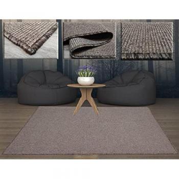 Alfombra Larga Rustic 140x200 cm - Interior y Exterior - Lisa Sin Pelo - Color Gris-Taupe - Tadi & Imperio 1979