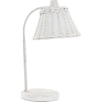 Lámpara de mesa metal mimbre desgastado
