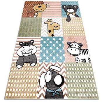 Alfombra Divertida para Niños y Mascotas, Animales Coloridos Multi 240x330 cm