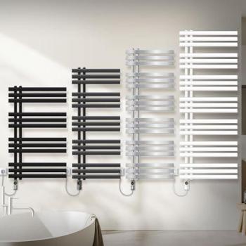 Radiador Eléctrico Vertical Toallero Antracita 500x1400 mm con Elemento Calefactor de 1200W y Termostato Digital para Baño