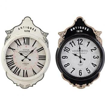 Reloj de Pared DKD Home Decor Blanco Negro Cristal Hierro 61 x 6 x 89 cm (2 Unidades)