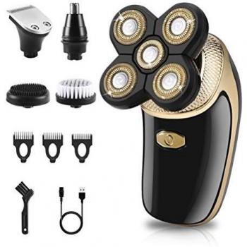 Maquina De Afeitar,5 En 1 Pelo De La Nariz Afeitadora Cabeza Hombre Afeitadora Barba Hombre 4d Impermeable Recortadora De Barba Para Hombres afeitadora cabeza Recargable Por Usb Inalámbrico