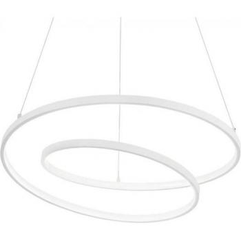 Suspensión LED integrada Oz 1 bombilla Metal, plástico blanco Luz caliente llevada blanca moderna D80 DE LA LUZ 55W 3000K del metal de Oz de la suspensión encendido-apagado
