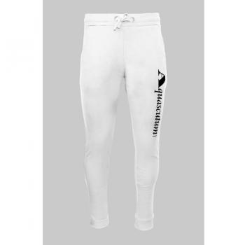 Aquascutum Men's White Logo Sweat Pants - Size Small
