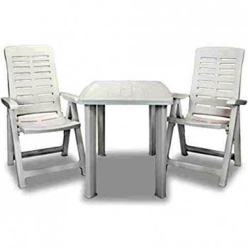 3-Piece White Plastic Bistro Set