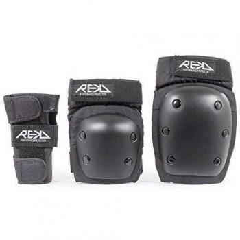 Rekd Heavy Duty Triple Pad Set - Protecciones para codos, rodillas y muñecas, diseño ergonómico, material resistente a impactos, ajuste personalizado con correas ajustables, ideal para deportes extremos y patinaje