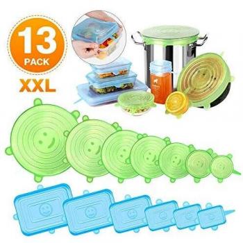 Newdora Tapas de Silicona Elásticas Reutilizables, 13 Piezas