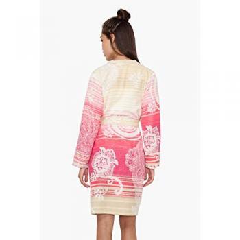 Desigual Bathrobe Essential Jacquard, algodón, Marfil, 150 x 95 x 0,5 cm