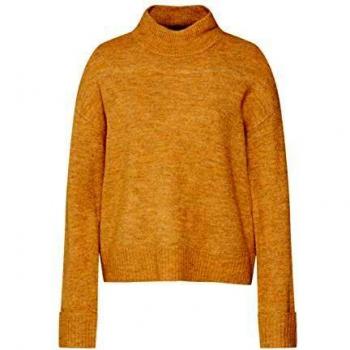 Vero Moda Rana - Jersey de Cuello Alto para Mujer, Color ámbar y Dorado Dorado Dorado 42