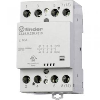 Contactor Finder 22.64.0.024.4710, 3 NO y 1 NC, 24 V/DC y 24 V/AC, 63 A