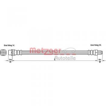 Metzger 4110272 Tubo flexible de frenos
