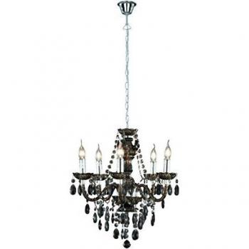 Lámpara Colgante Barroca 5 Luces Negro Acrílico Ø 52 cm E14 40W R1107-02