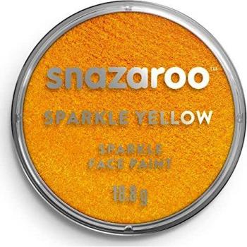 Snazaroo - Pintura facial y corporal, 18 ml, color amarillo nacarado, profesional a base de agua, pastilla de aquacolor individual para adultos, niños y efectos especiales