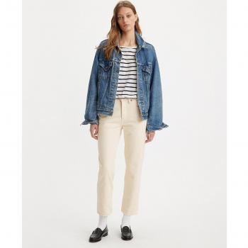 Pantalón Vaquero Levi's 501 Crop Beige Para Mujer