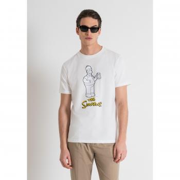 CAMISETA REGULAR FIT DE JERSEY DE ALGODÓN CON ESTAMPADO DE PLÁSTICO MATE Y ESTAMPADO GOMADO POR INYECCIÓN
