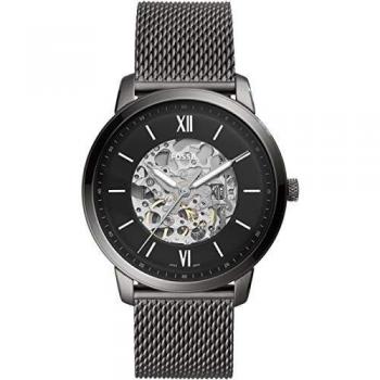 Fossil ME3185 Men's Refurbished Automatic Skeleton Watch - Stainless Steel, Black-Smoke, 44mm