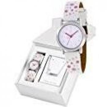 Conjunto reloj marea niña b35284/10 y nomeolvides plata de ley