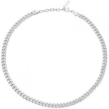 Collar de Hombre Police PEAGN0011301 - Diseño Exclusivo en Acero Inoxidable, 50 cm Ajustable con Cierre de Mosquetón