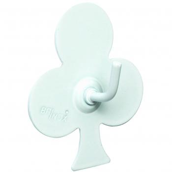 BRINOX Perchas con diseño Poker y trébol, Lacado Blanco, 5.2x4.4x2.1 cm